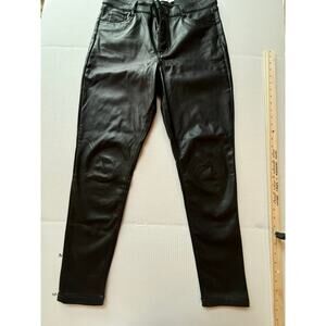 Justfab women’s Faux Leather black pants s31 straight legs